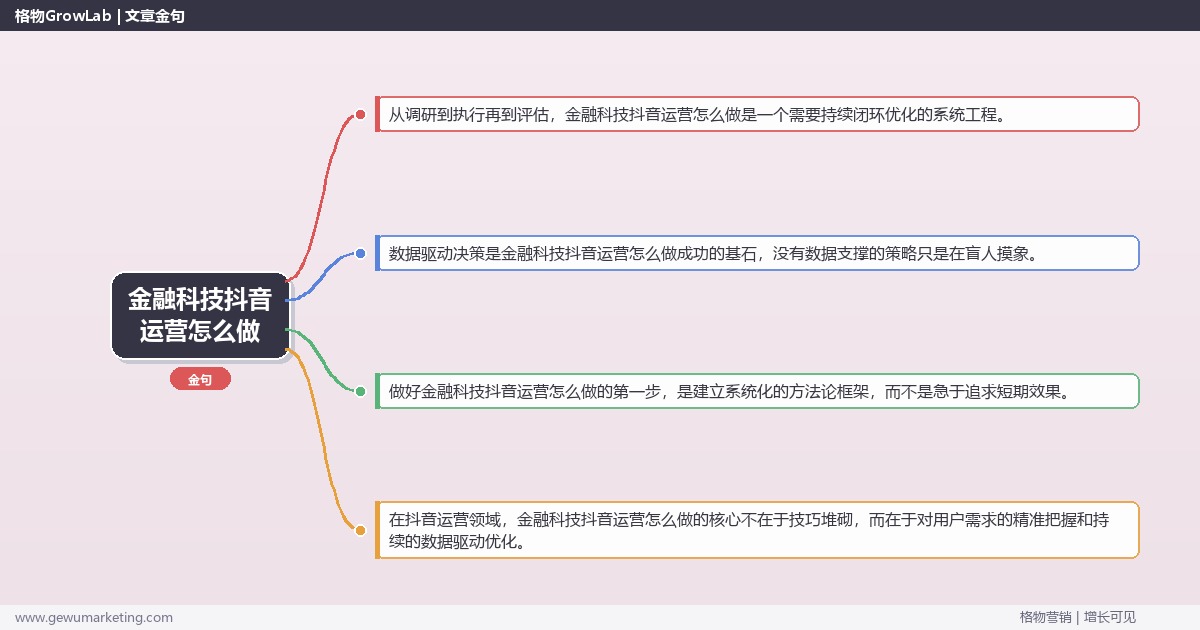 金融科技抖音运营怎么做：拆解金融科技行业抖音运营的执行方法完整指南