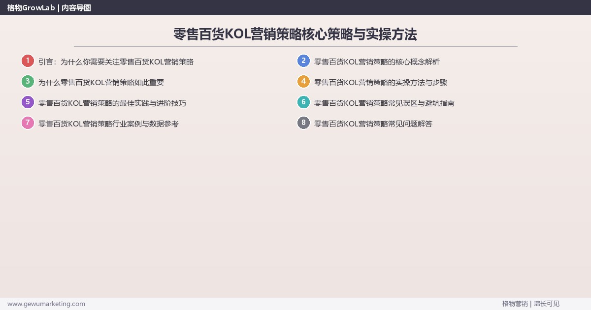 2026年零售百货KOL营销策略核心策略与实操方法