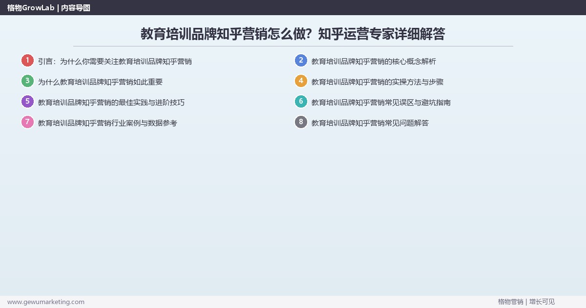 教育培训品牌知乎营销怎么做？知乎运营专家详细解答