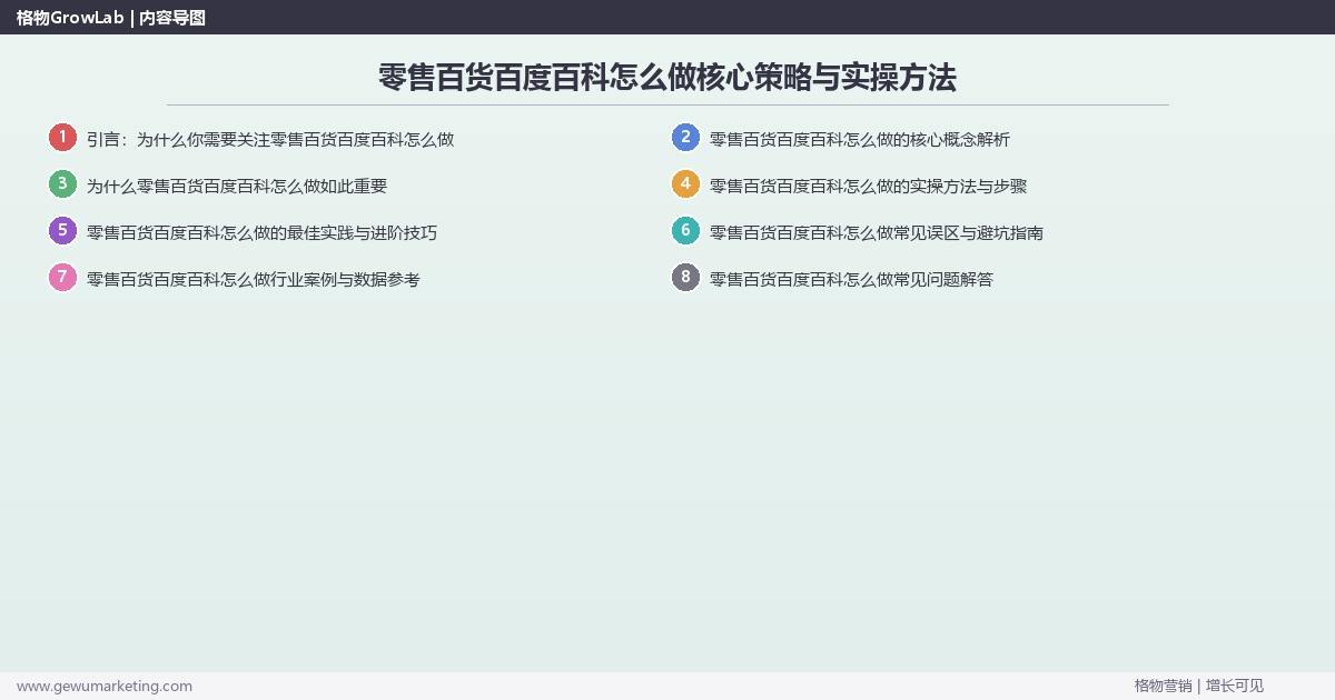 2026年零售百货百度百科怎么做核心策略与实操方法 2026年零售百货百度百科怎么做核心策略与实操方法