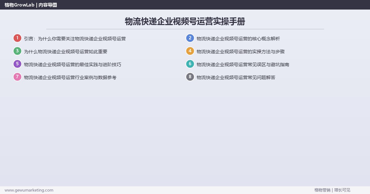物流快递企业视频号运营实操手册：策略、工具与案例分析