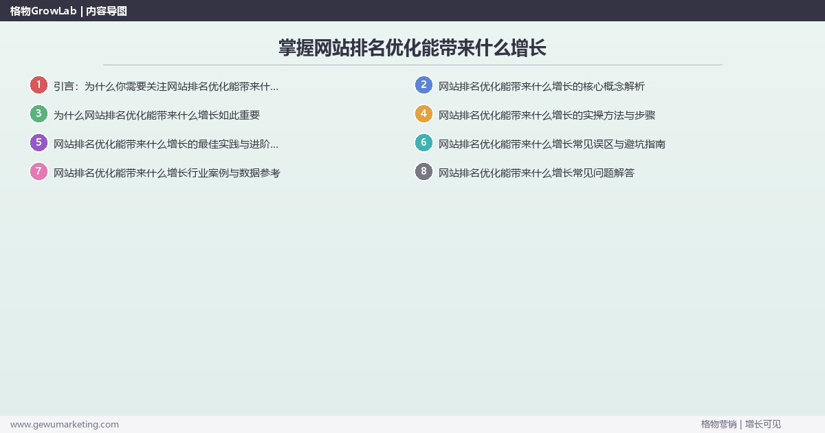 掌握网站排名优化能带来什么增长：评估网站排名优化的增长潜力的系统性方法