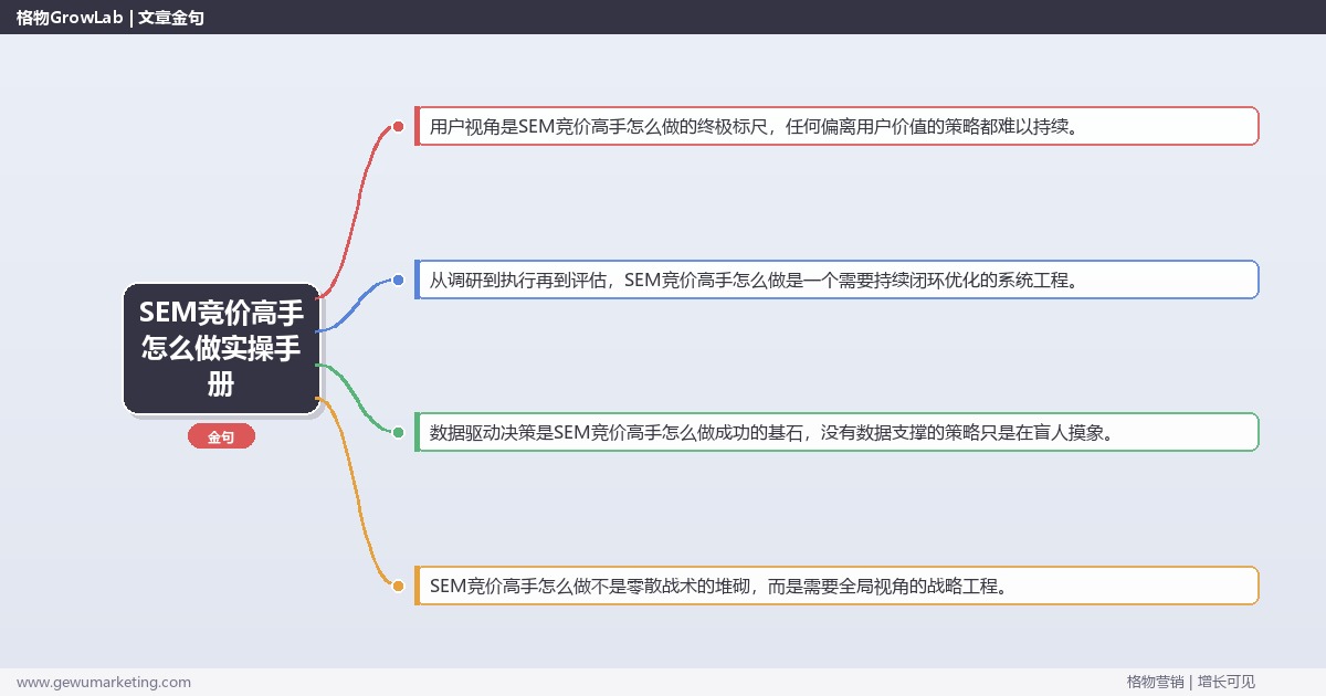 SEM竞价高手怎么做实操手册：策略、工具与案例分析