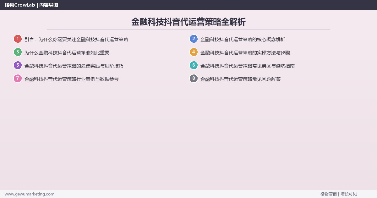 金融科技抖音代运营策略全解析：从策略到落地的系统方法
