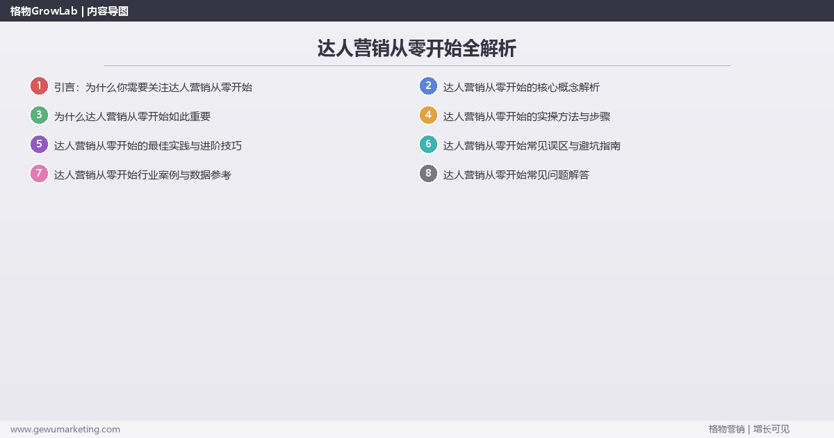 达人营销从零开始全解析：从策略到落地的系统方法