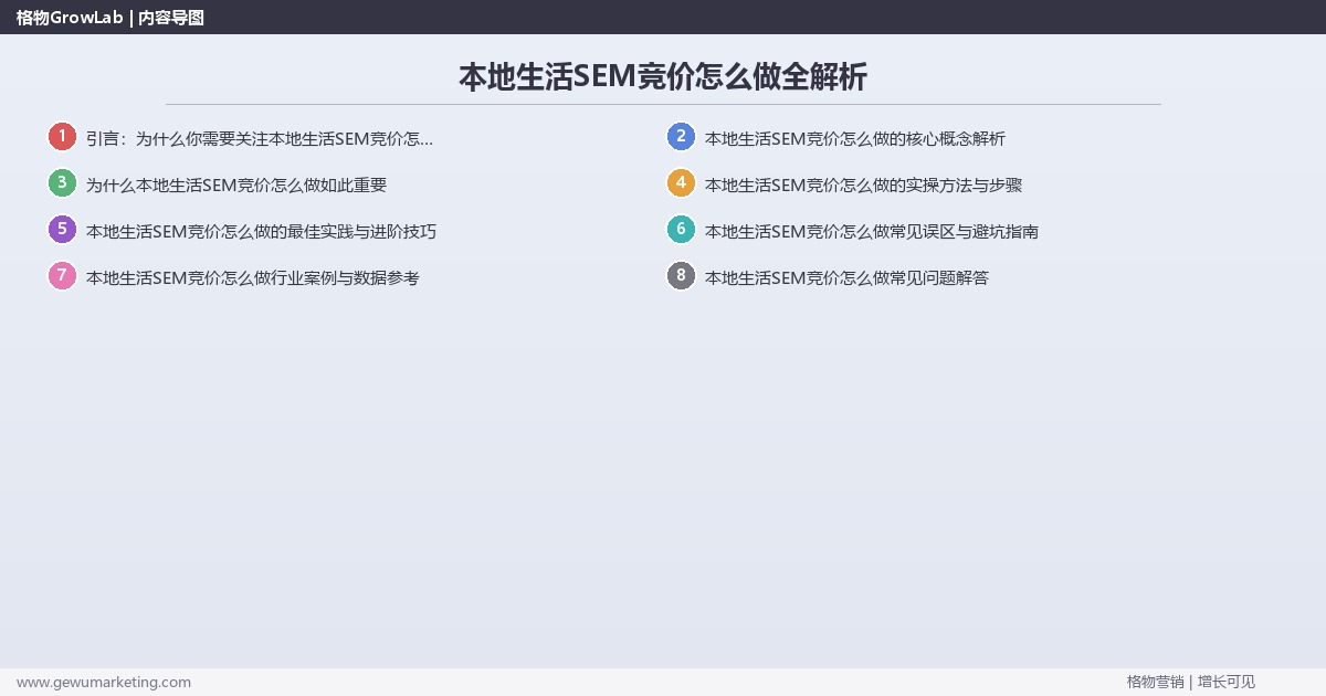 本地生活SEM竞价怎么做全解析：从策略到落地的系统方法