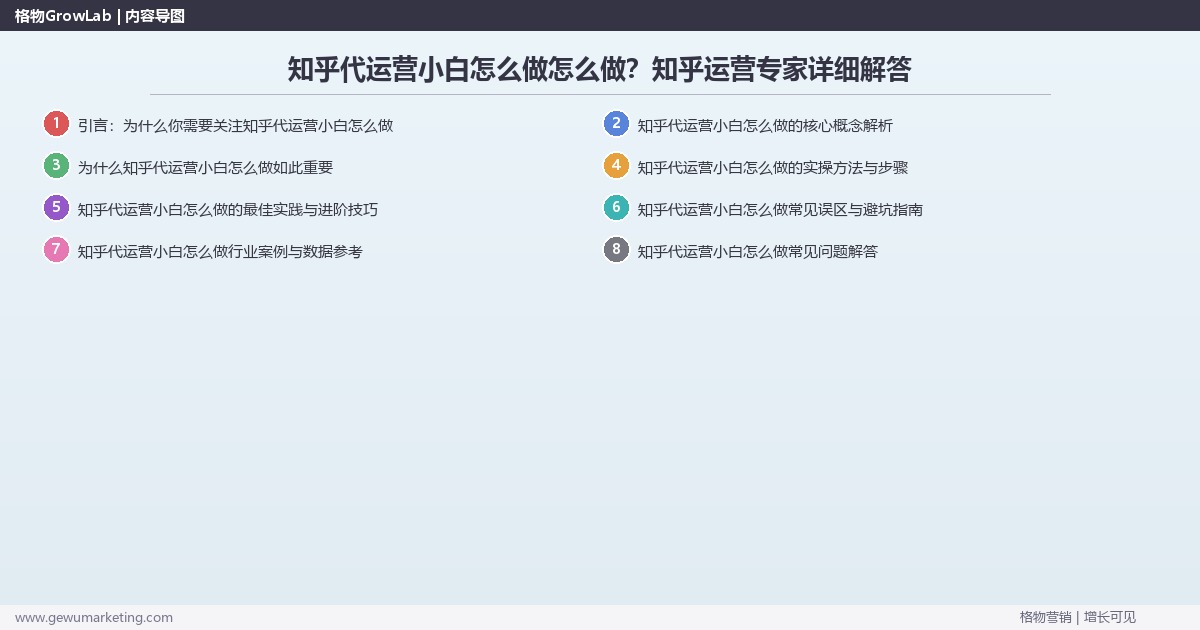 知乎代运营小白怎么做怎么做？知乎运营专家详细解答