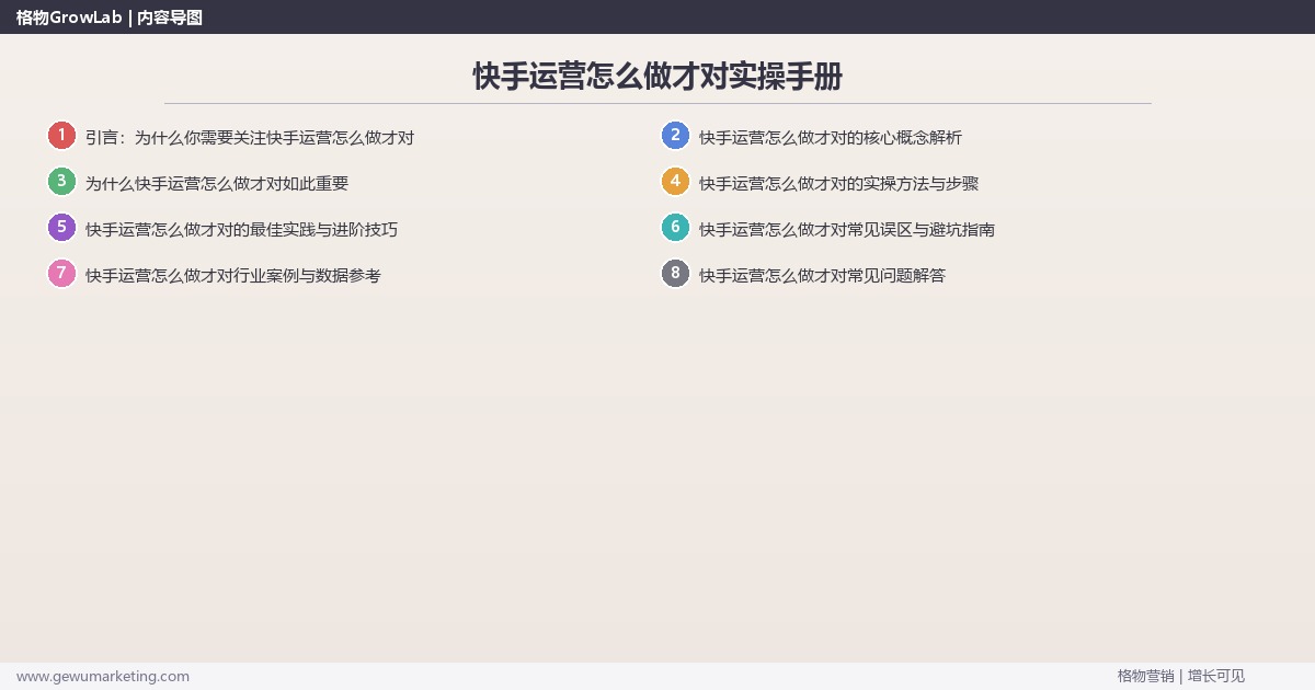 快手运营怎么做才对实操手册：策略、工具与案例分析