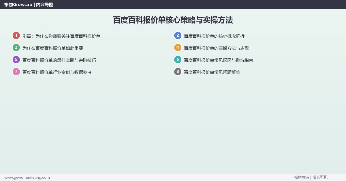 2026年百度百科报价单核心策略与实操方法