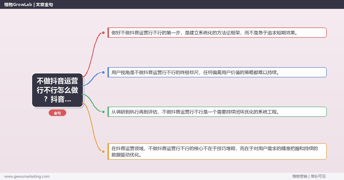 不做抖音运营行不行怎么做？抖音运营专家详细解答