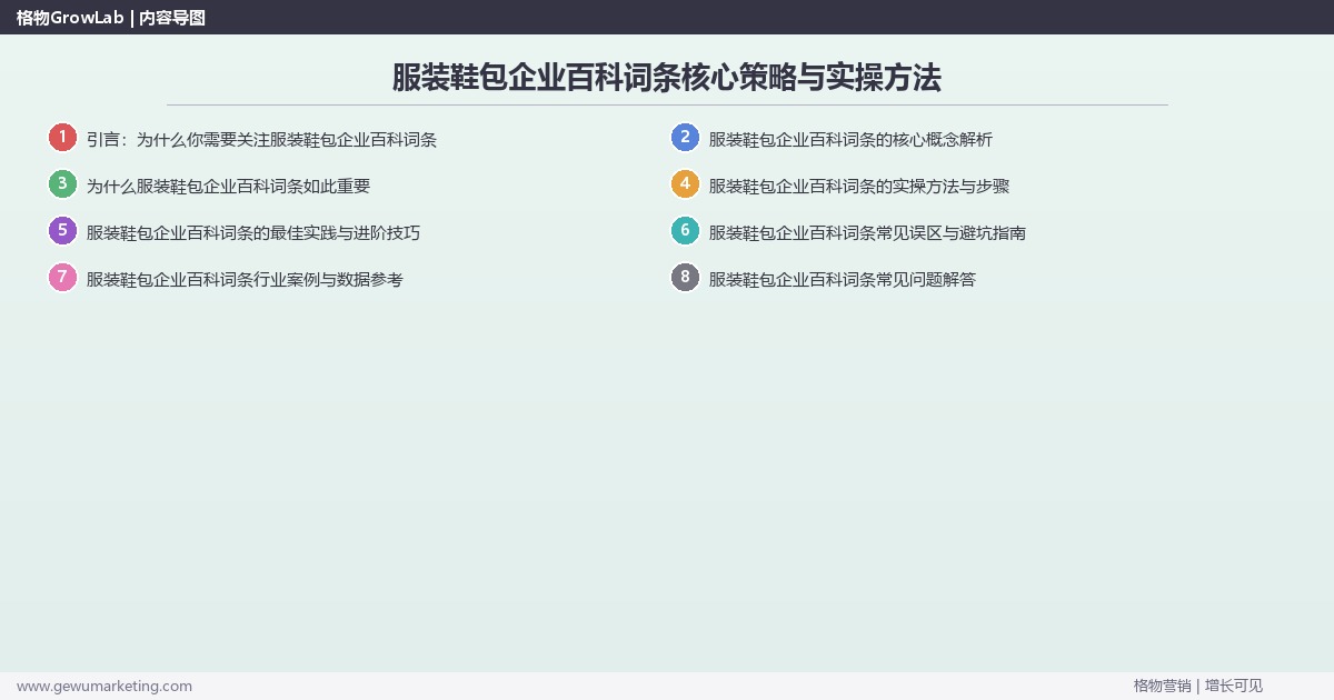 2026年服装鞋包企业百科词条核心策略与实操方法