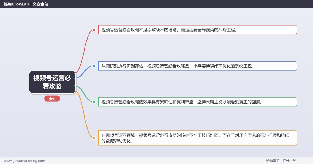 视频号运营必看攻略：视频号运营必看的操作攻略完整指南
