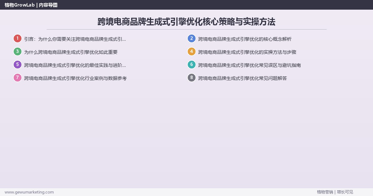 2026年跨境电商品牌生成式引擎优化核心策略与实操方法 2026年跨境电商品牌生成式引擎优化核心策略与实操方法