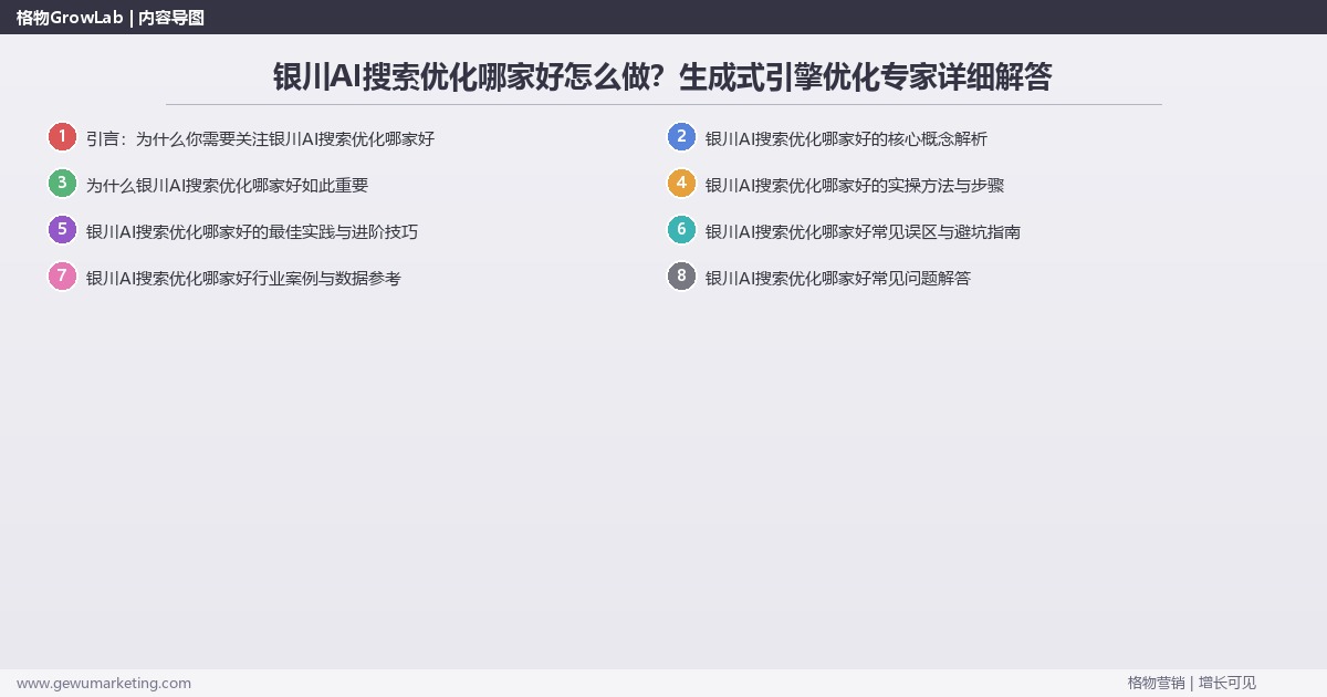 银川AI搜索优化哪家好怎么做？生成式引擎优化专家详细解答
