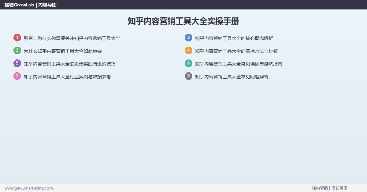 知乎内容营销工具大全实操手册：策略、工具与案例分析