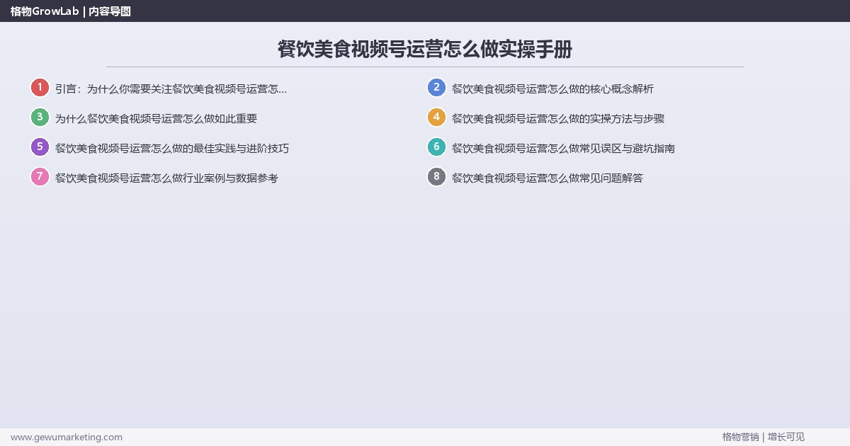 餐饮美食视频号运营怎么做实操手册：策略、工具与案例分析
