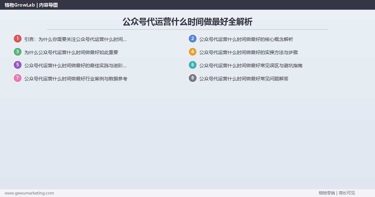 公众号代运营什么时间做最好全解析：从策略到落地的系统方法