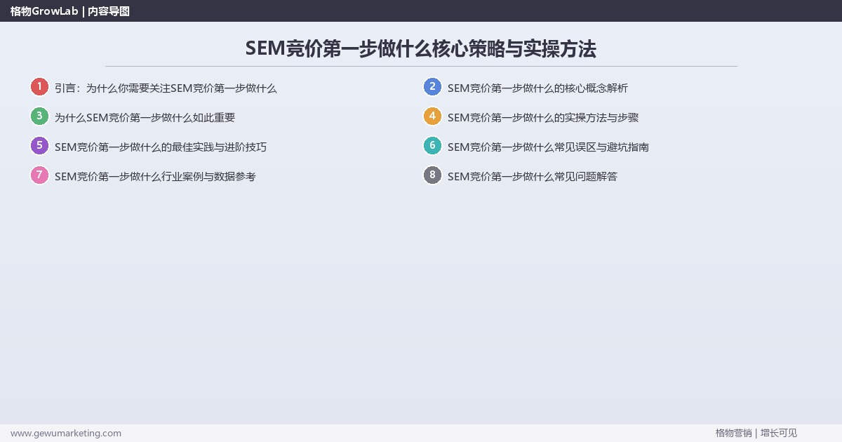 2026年SEM竞价第一步做什么核心策略与实操方法
