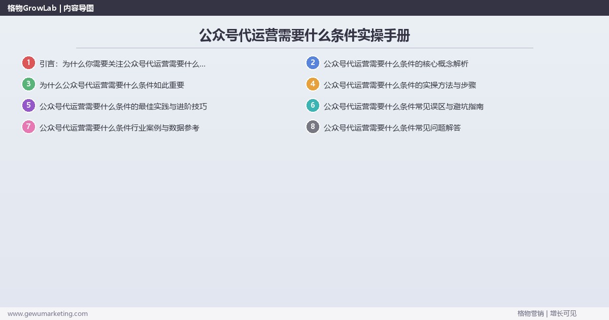 公众号代运营需要什么条件实操手册：策略、工具与案例分析