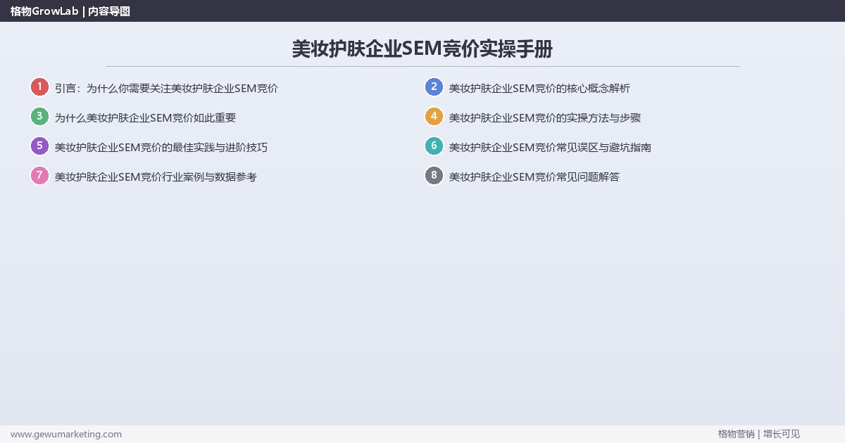 美妆护肤企业SEM竞价实操手册:策略、工具与案例分析 美妆护肤企业SEM竞价实操手册:策略、工具与案例分析