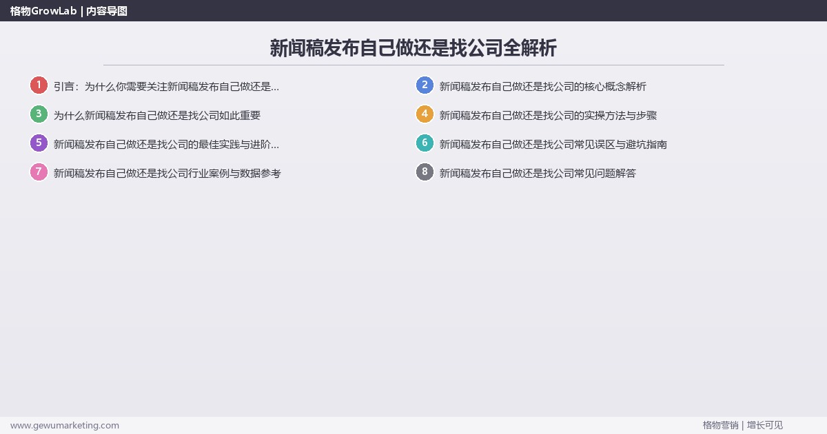 新闻稿发布自己做还是找公司全解析：从策略到落地的系统方法