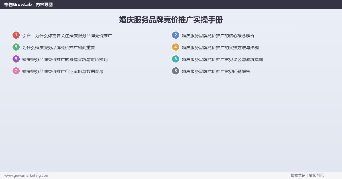 婚庆服务品牌竞价推广实操手册：策略、工具与案例分析