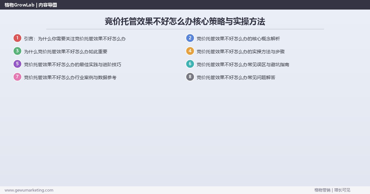2026年竞价托管效果不好怎么办核心策略与实操方法 2026年竞价托管效果不好怎么办核心策略与实操方法