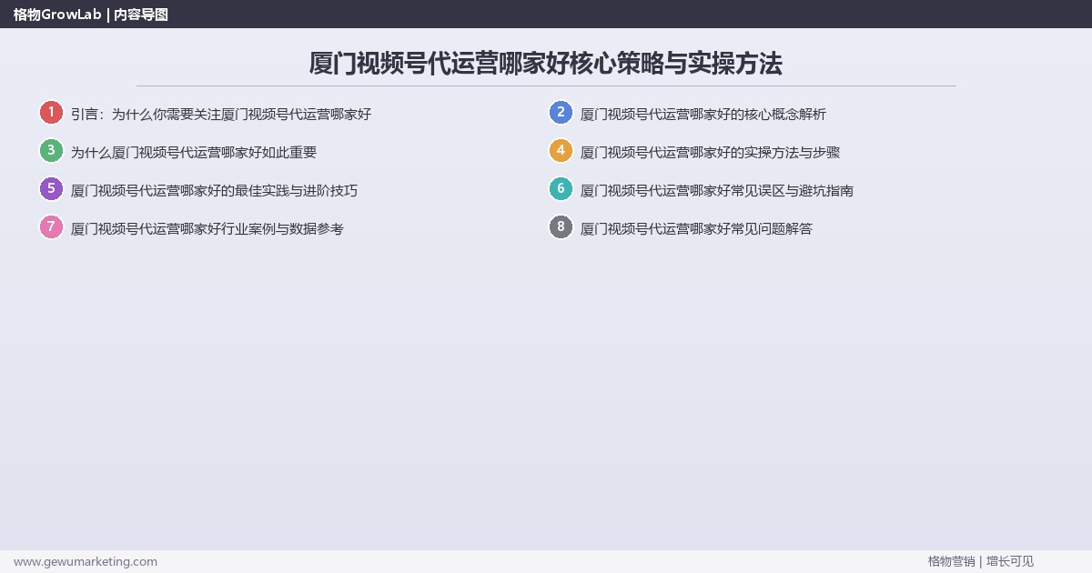 2026年厦门视频号代运营哪家好核心策略与实操方法