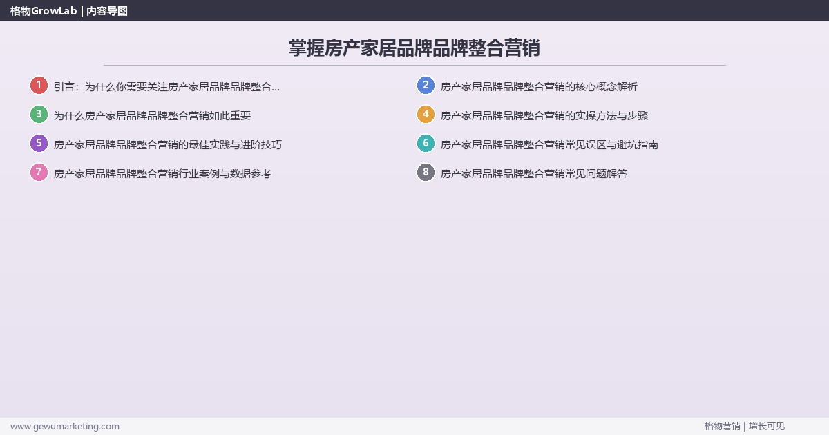 掌握房产家居品牌品牌整合营销：讲解房产家居品牌品牌整合营销方法的系统性方法