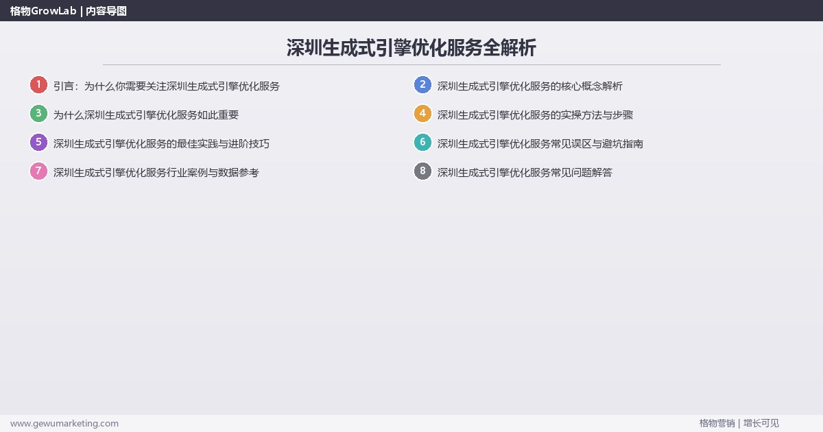 深圳生成式引擎优化服务全解析：从策略到落地的系统方法