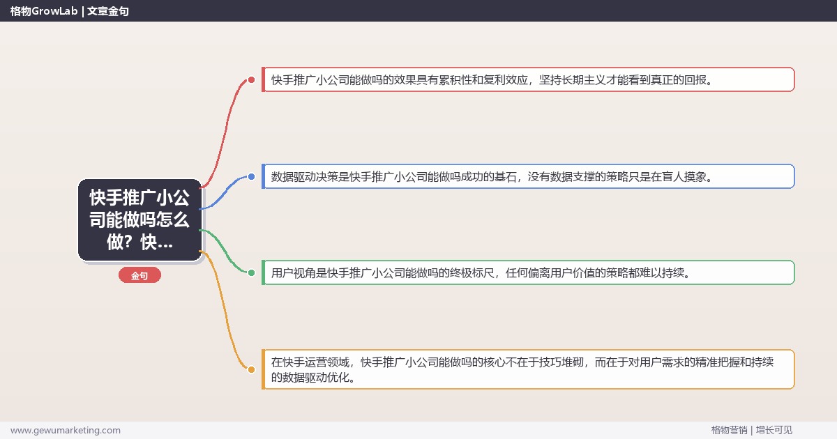 快手推广小公司能做吗怎么做？快手运营专家详细解答