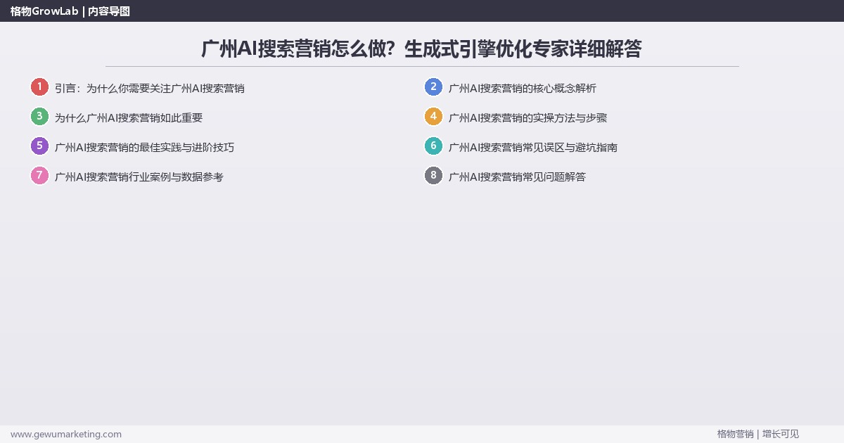 广州AI搜索营销怎么做?生成式引擎优化专家详细解答 广州AI搜索营销怎么做?生成式引擎优化专家详细解答