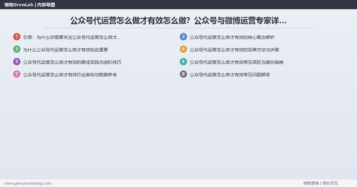 公众号代运营怎么做才有效怎么做？公众号与微博运营专家详细解答