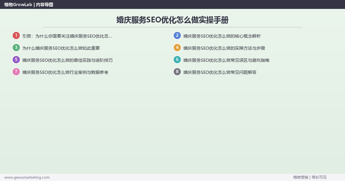 婚庆服务SEO优化怎么做实操手册：策略、工具与案例分析