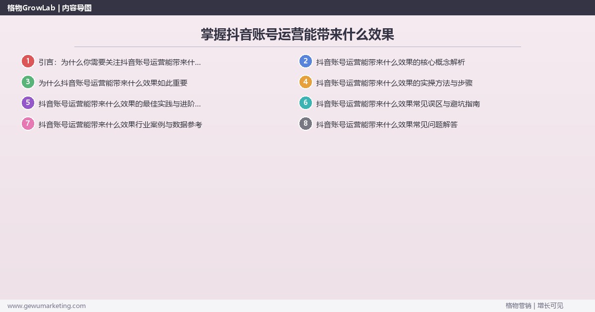 掌握抖音账号运营能带来什么效果：评估抖音账号运营的预期效果的系统性方法