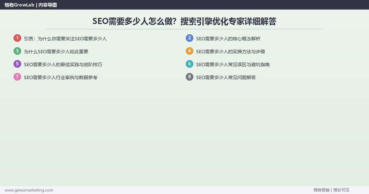 SEO需要多少人怎么做？搜索引擎优化专家详细解答