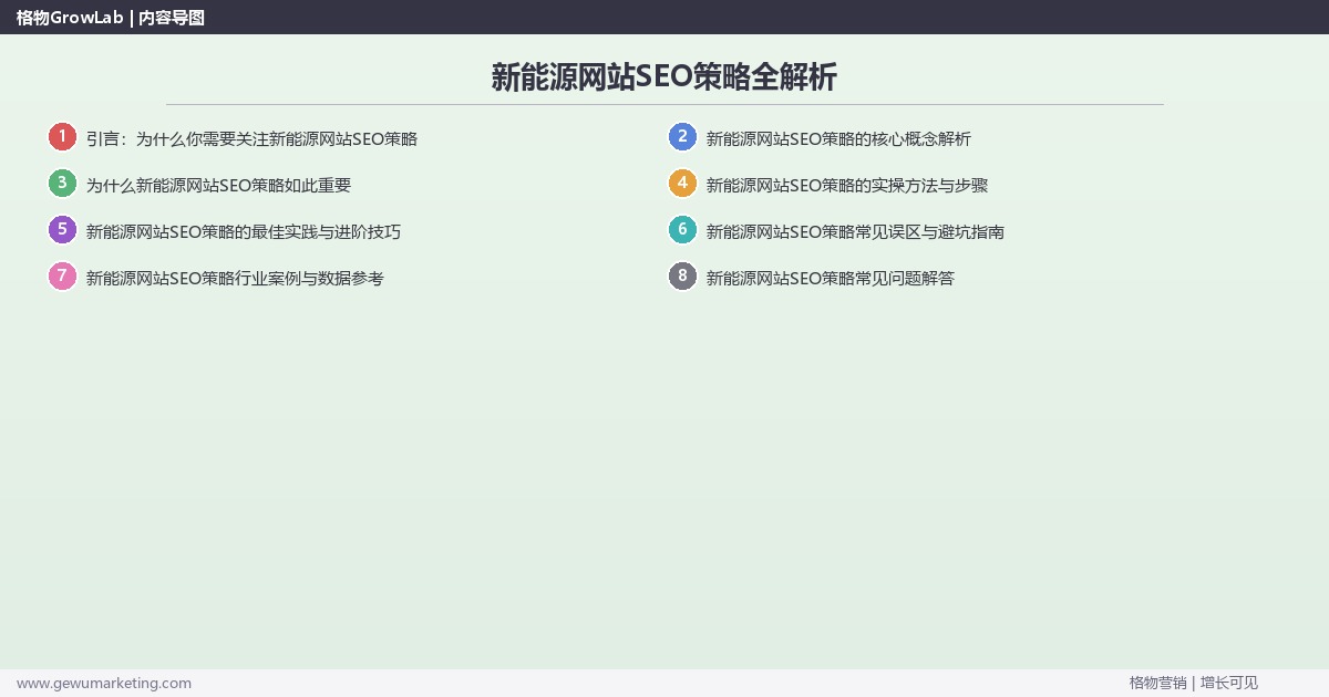新能源网站SEO策略全解析:从策略到落地的系统方法 新能源网站SEO策略全解析:从策略到落地的系统方法