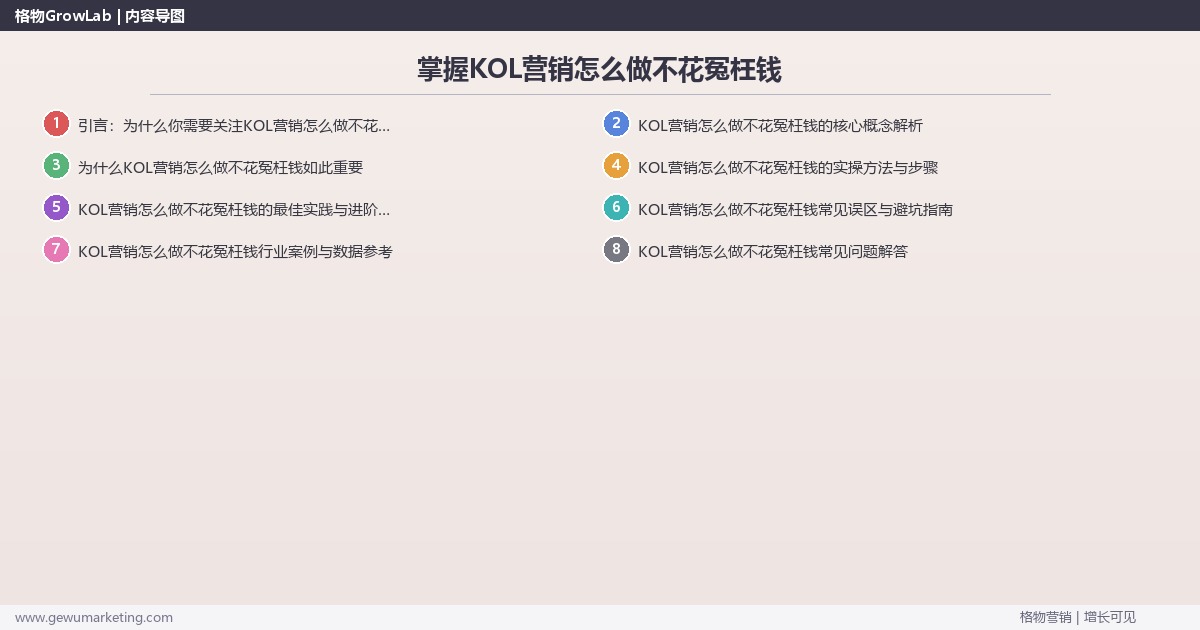 掌握KOL营销怎么做不花冤枉钱:避免KOL营销浪费预算的系统性方法 掌握KOL营销怎么做不花冤枉钱:避免KOL营销浪费预算的系统性方法