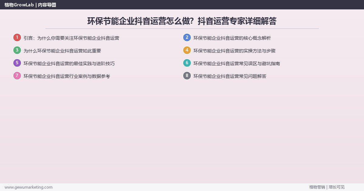 环保节能企业抖音运营怎么做？抖音运营专家详细解答