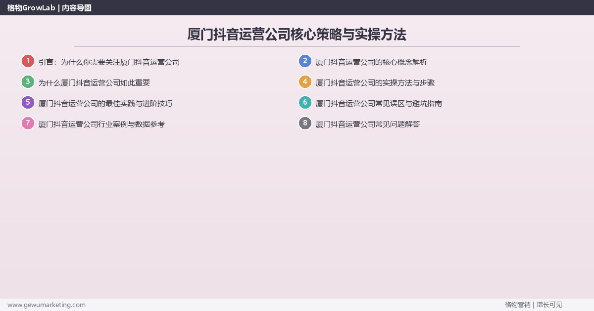 2026年厦门抖音运营公司核心策略与实操方法