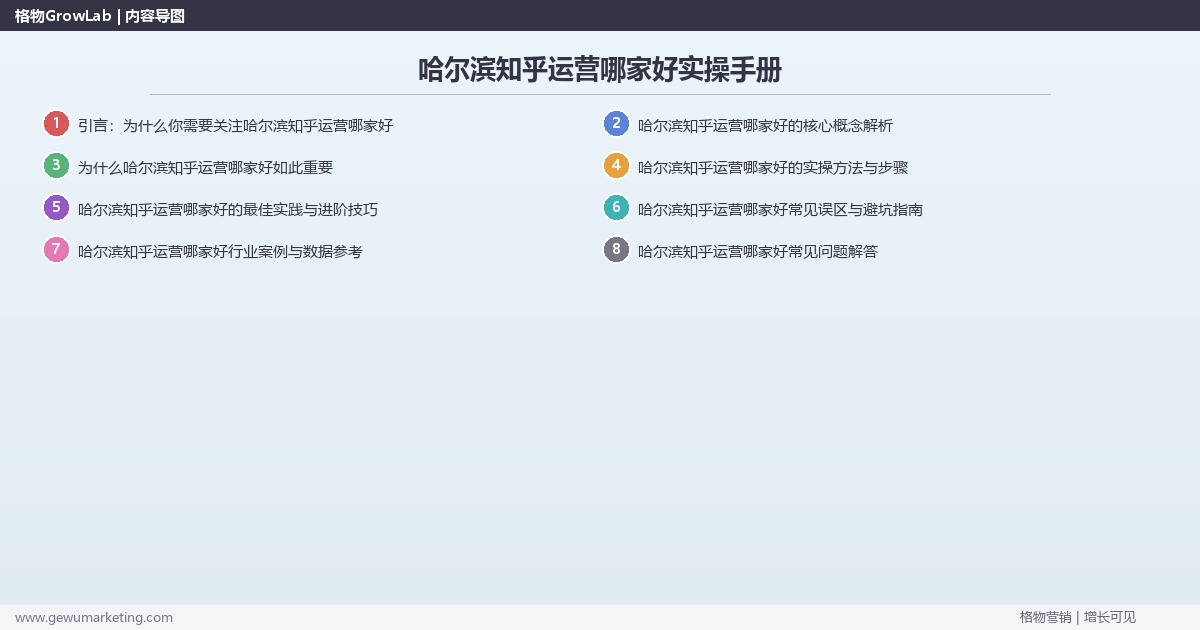 哈尔滨知乎运营哪家好实操手册：策略、工具与案例分析