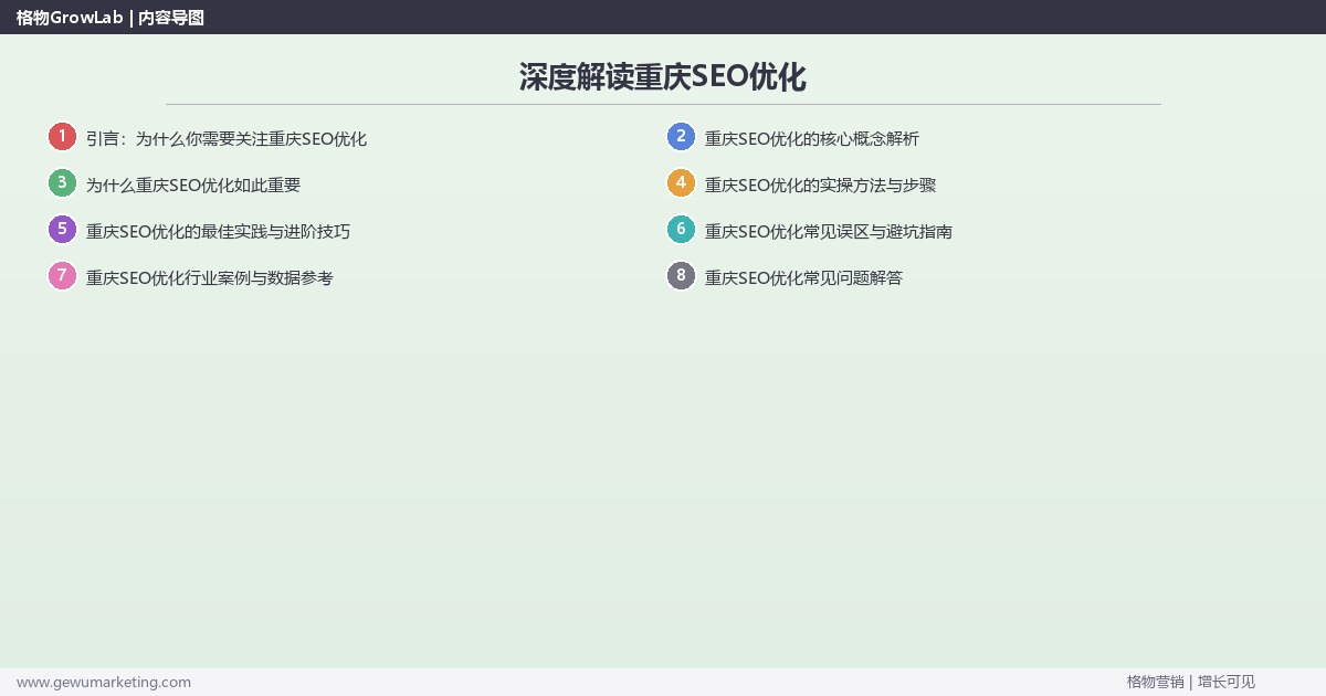 深度解读重庆SEO优化：提供重庆地区SEO优化市场概况关键要点