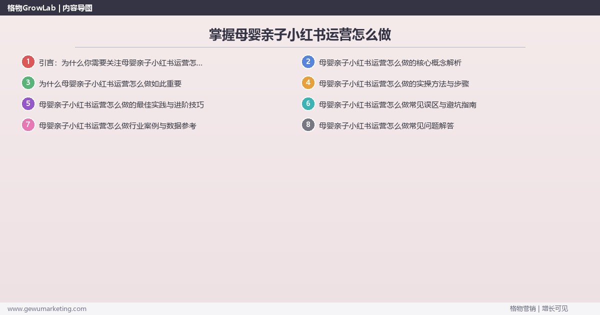 掌握母婴亲子小红书运营怎么做：拆解母婴亲子行业小红书运营的执行方法的系统性方法