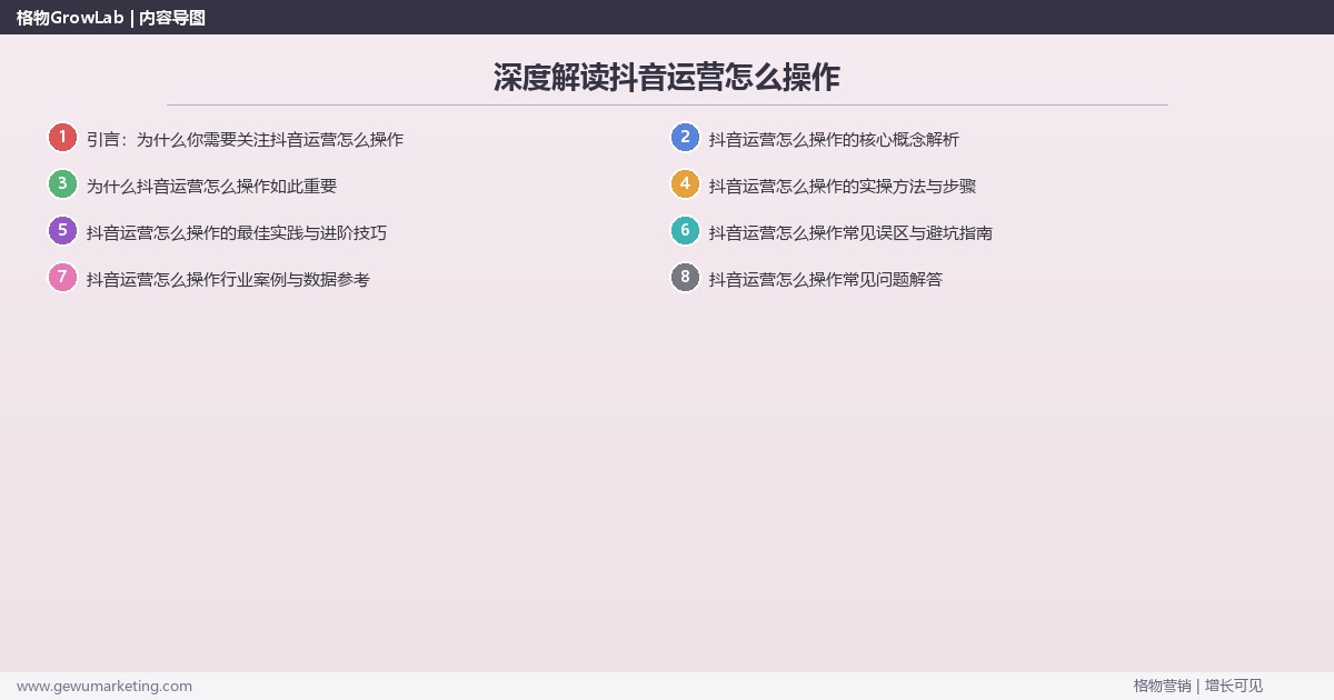 深度解读抖音运营怎么操作:提供抖音运营的实操操作指南关键要点 深度解读抖音运营怎么操作:提供抖音运营的实操操作指南关键要点