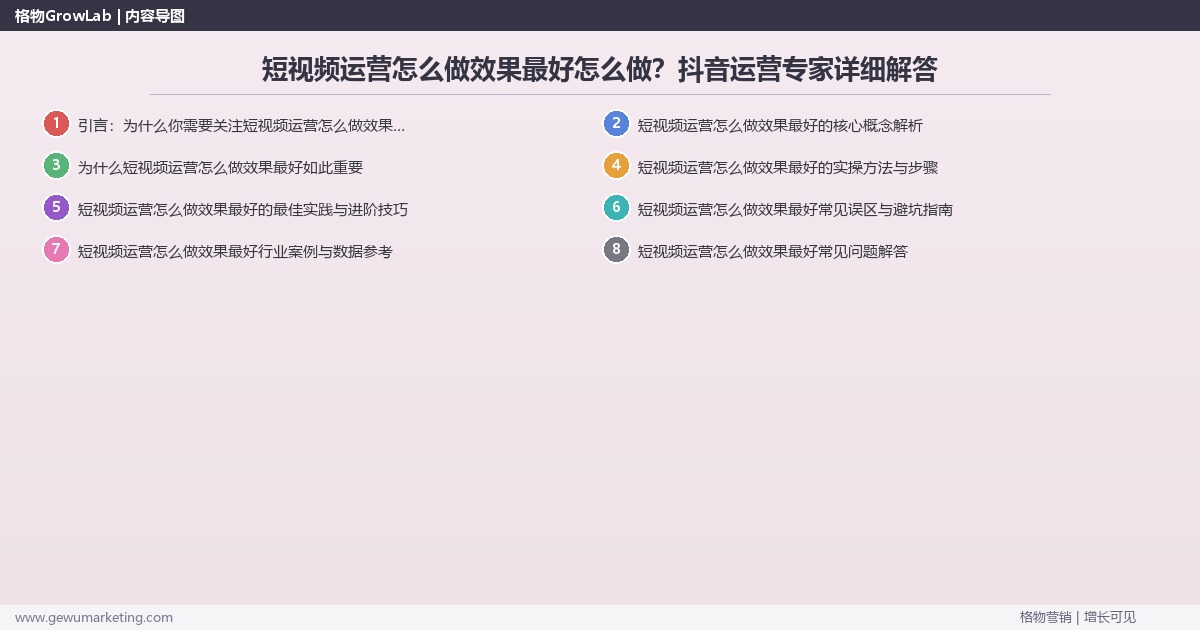 短视频运营怎么做效果最好怎么做?抖音运营专家详细解答 短视频运营怎么做效果最好怎么做?抖音运营专家详细解答