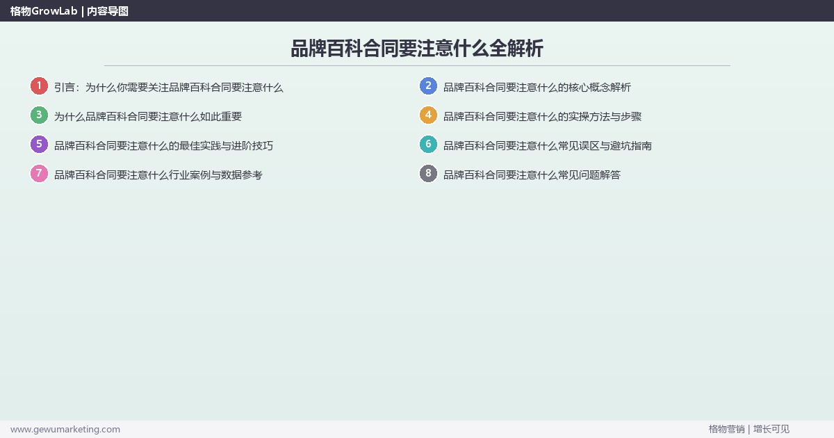 品牌百科合同要注意什么全解析：从策略到落地的系统方法