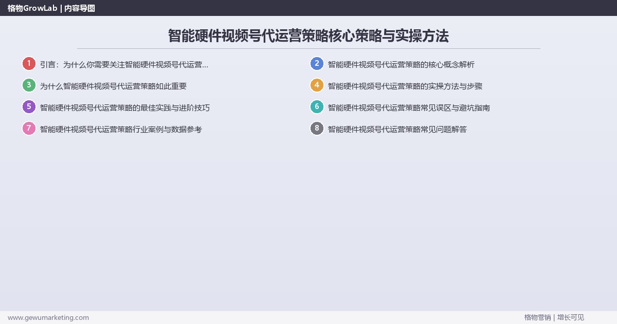2026年智能硬件视频号代运营策略核心策略与实操方法