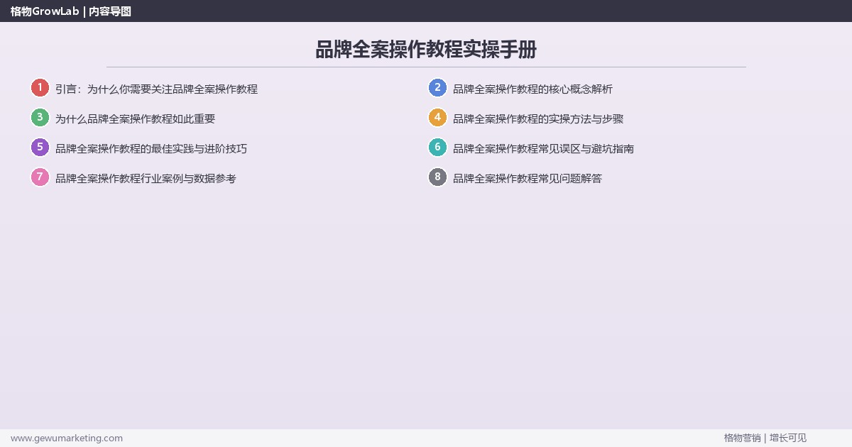 品牌全案操作教程实操手册：策略、工具与案例分析