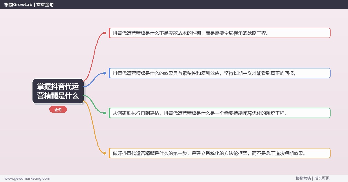 掌握抖音代运营精髓是什么：解读抖音代运营的精髓的系统性方法