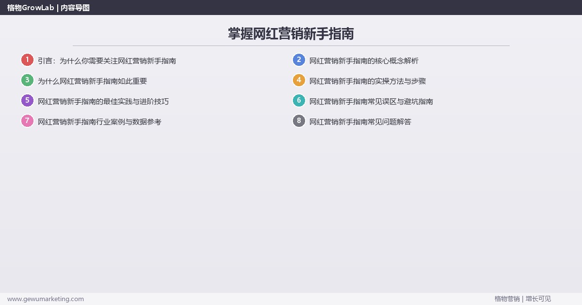 掌握网红营销新手指南：网红营销新手必读指南的系统性方法